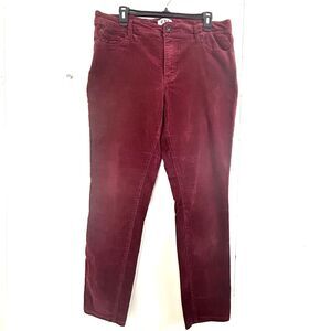 EV1 Women's Burgundy Velvet Pants Size 16 High Rise Power Stretch with Pockets